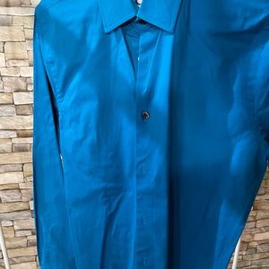 Extra Slimmed Fit Blue Button Up